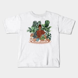 Girl with plants 4 Kids T-Shirt